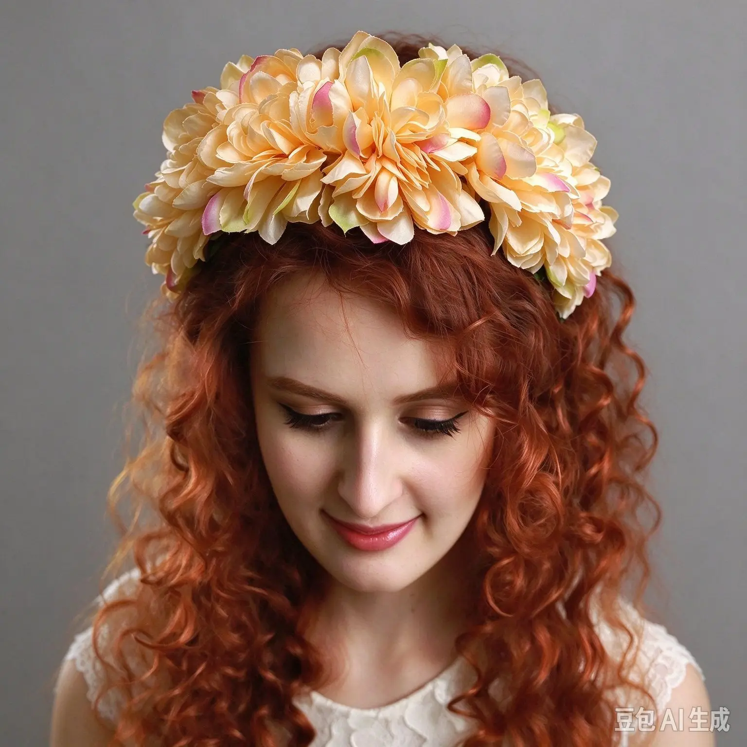 Large Flower Headband Women Floral Crown Simulation Silk Flower Hair Hoop for Wedding Travel Party Photo Props 3