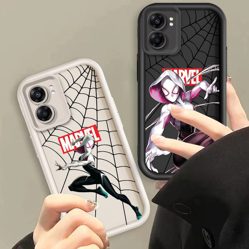 Spider-Gwen Art Cool Eye Ladder For OPPO Find X5 X3 A58 A57 A55 A53 A54 A92 A74 A78 A98 A16 A94 A76 A72 5G Funda Phone Case