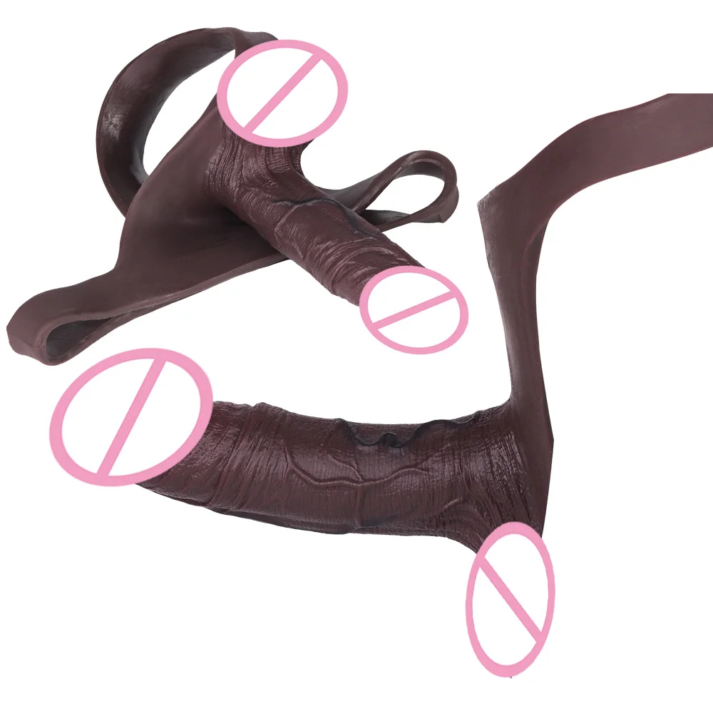 Wearable Realistic Hollow Dildo,Strap on Penis Enhance Sleeve Silicone Panties, Penis Enlarger Extender Sex Toys, Elastic Harnes