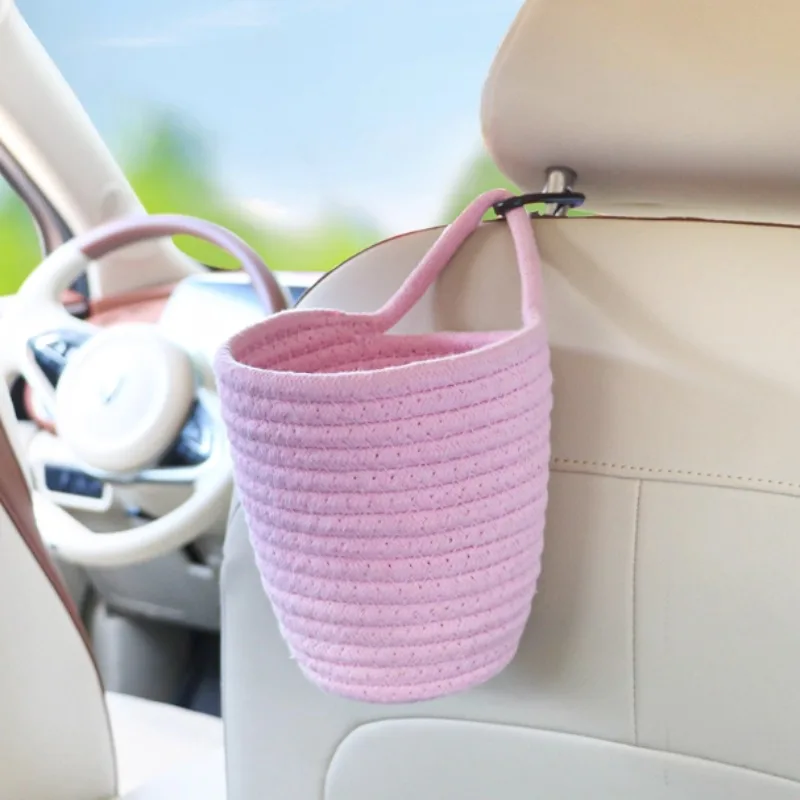 Trendy Rear Seat Storage Bucket for Car - Multifunctional Hanging Basket for Rear Seat Back, Car Sundries Organizer Box