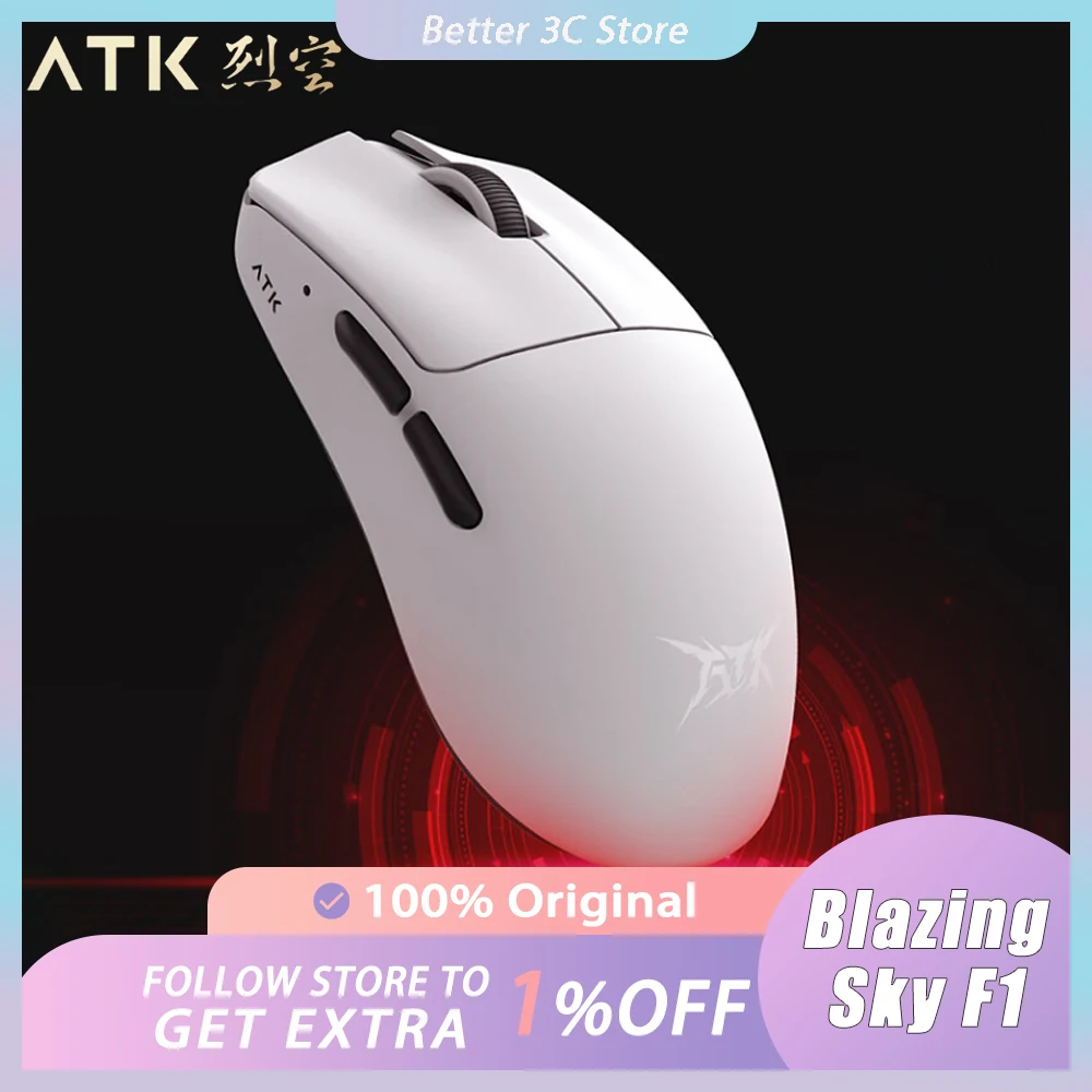 ماوس ألعاب لاسلكي ATK-Blazing Sky F1 ، 3 وضع ، خفيف الوزن ، زمن استجابة منخفض 8K ، رياضة إلكترونية ، فأر PC Gamer FPS ، مستشعر ، جديد