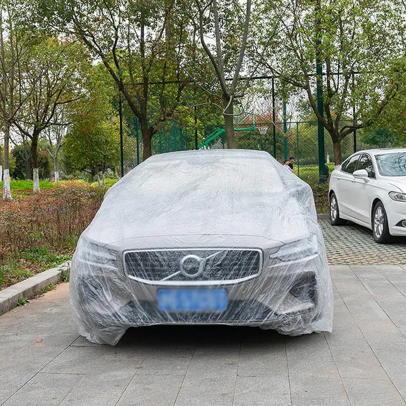 Universal Transparent Disposables Car Covers Dust Protective Disposables Car Covers Scratch Resistant Disposables Car Covers