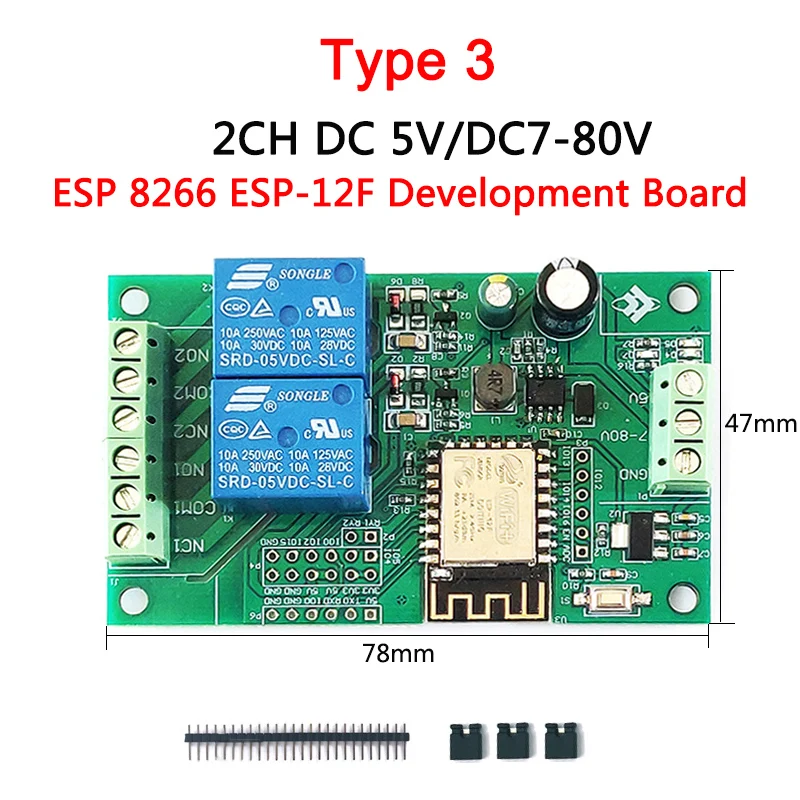 1 2 4 8 Channel ESP8266 WIFI DIY Arduin Tasmota Relay Module Switch ESP-12F Development Board  DC 5V 12V 24V 32V AC 110V 220V