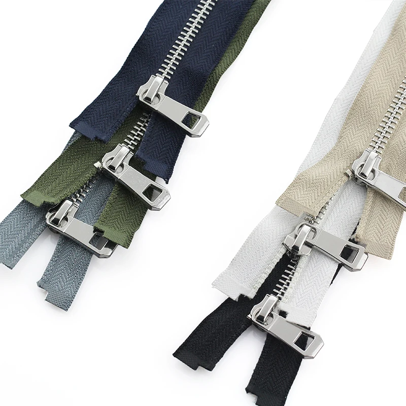 5#  35/45/55/65/75/85cm open-end auto lock platinum plating metal zipper use for clothes shoes pocket garment