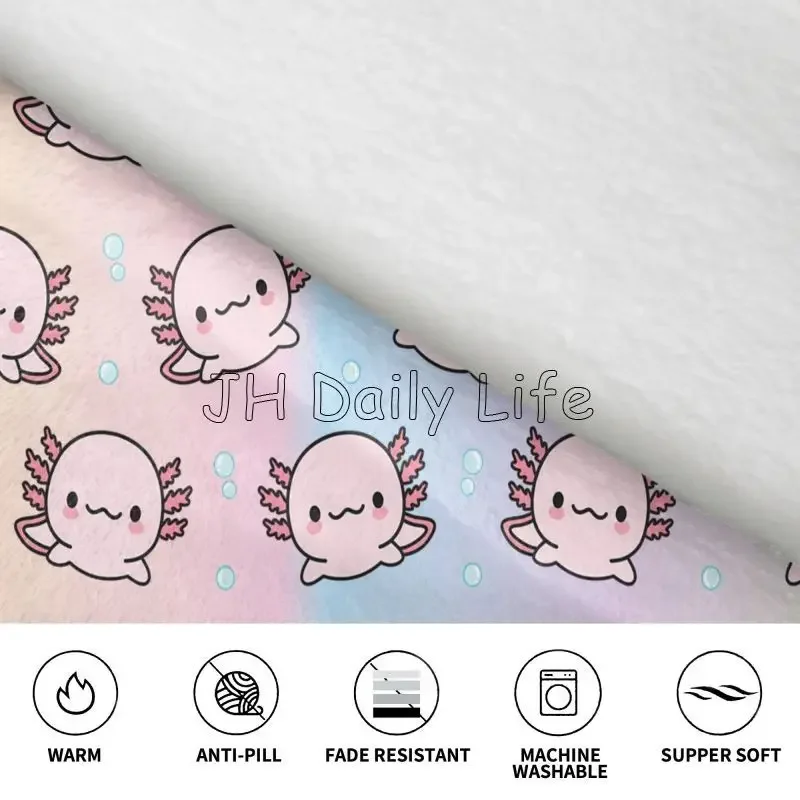 هدايا Axolotl للنساء والفتيات يمكن ارتداؤها بطانية هوديس كبيرة الحجم من الفلانيل بقلنسوة بلوفر دافئ مع جيوب
