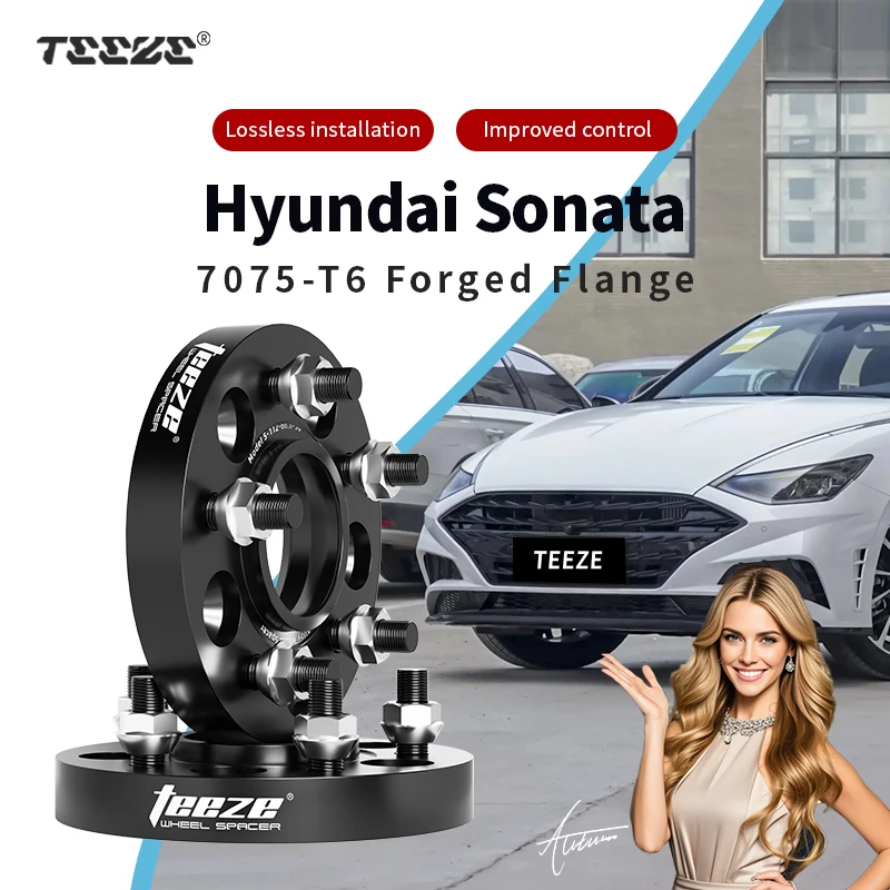 

Teeze 2/4pcs 5x114.3 CB 67.1 M12 x 1.5 Hub Centric Black Forged wheel spacer For Hyundai Sonata Flange Plate15/20/25/30/35mm