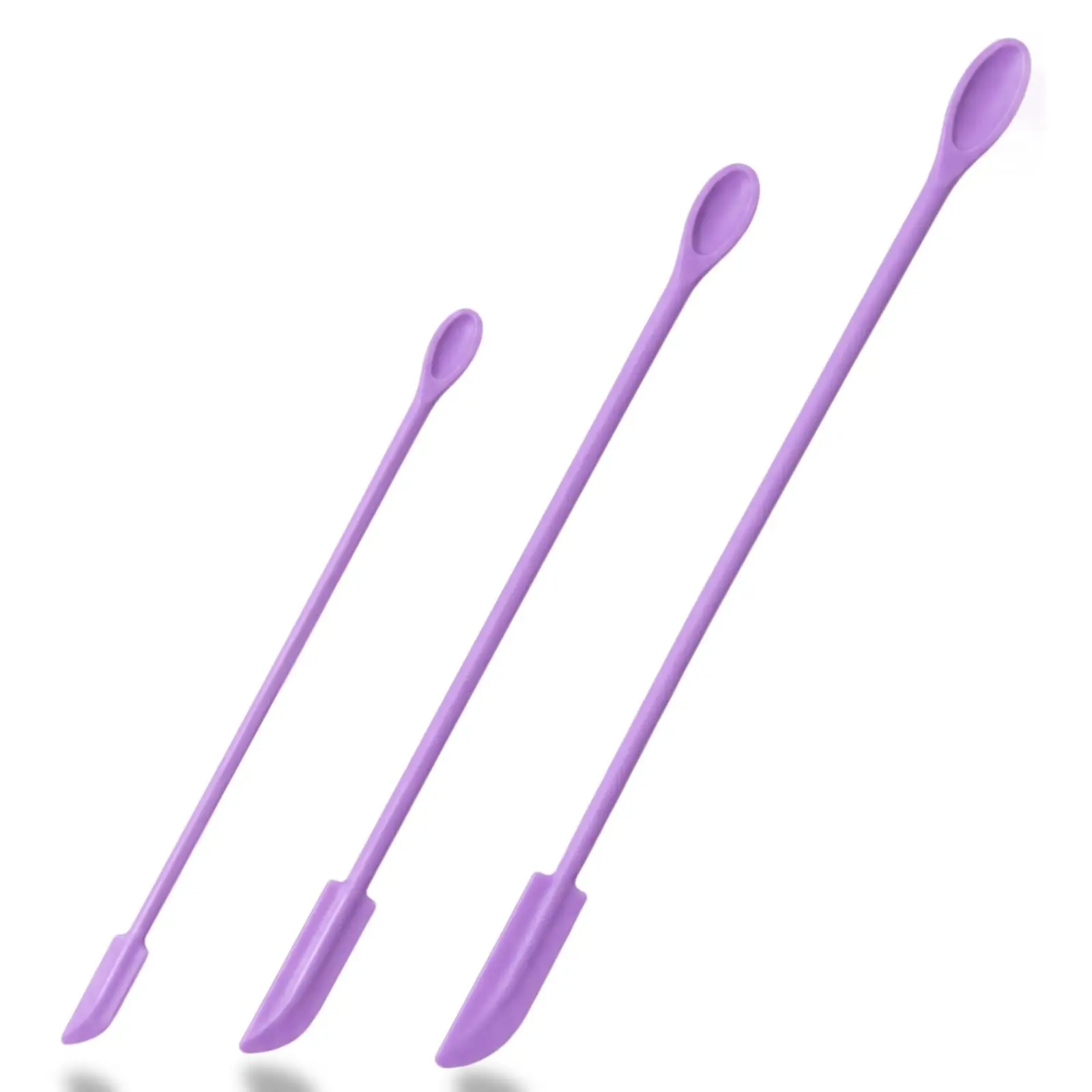 Conjunto de 3 espátulas de silicone para maquiagem, ferramentas compactas para aplicar cremes cosméticos, ideais para cuidados com a pele, base, másca
