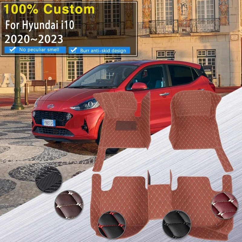 

Car Floor Mats For Hyundai i10 AC3 2020 2021 2022 2023 5door hatchback Leather Mat Automotive Carpets Auto Rugs Car Accessories