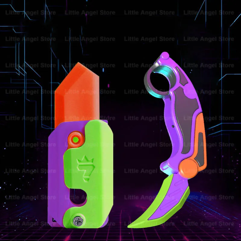 Neue 3D Gedruckt Schwerkraft Klaue Messer Spielzeug Stress Relief Schmetterling Zappeln Hand Greifer Sensorischen Spielzeug Klapp Klaue Messer Rettich für Geschenk