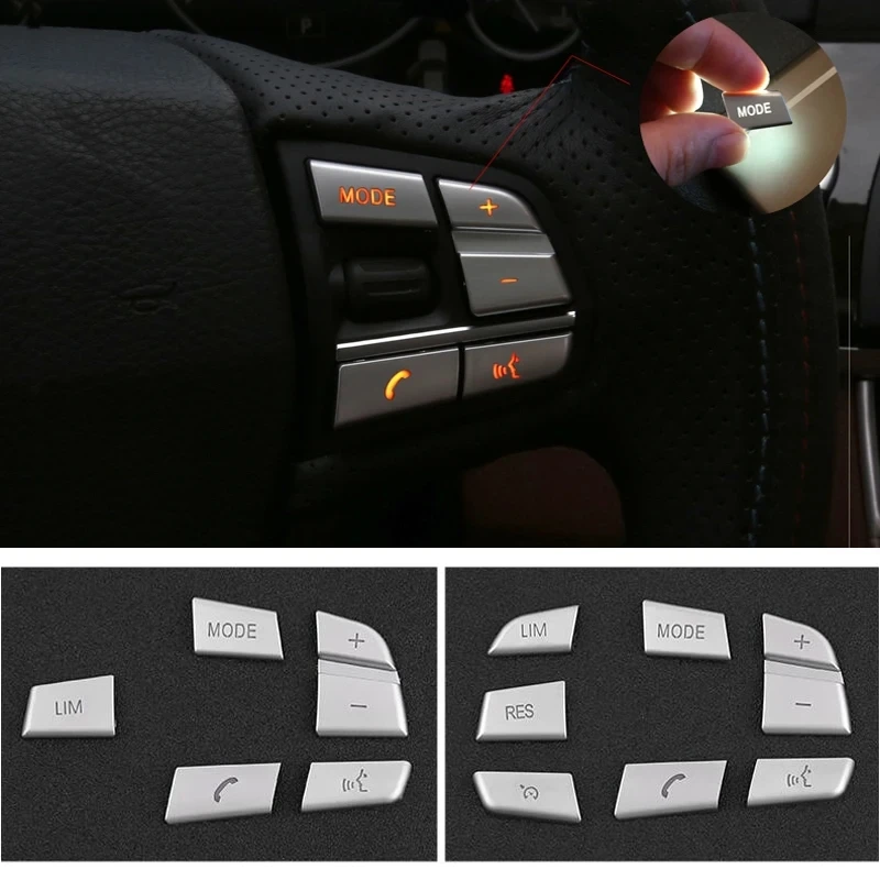 

For BMW 1/2/3/4/5/7 series X1 X3 X5 F10 F20 F30 F34 F25 E70 Car Styling Steering Wheel Button Cover Trim Sticker Accessories