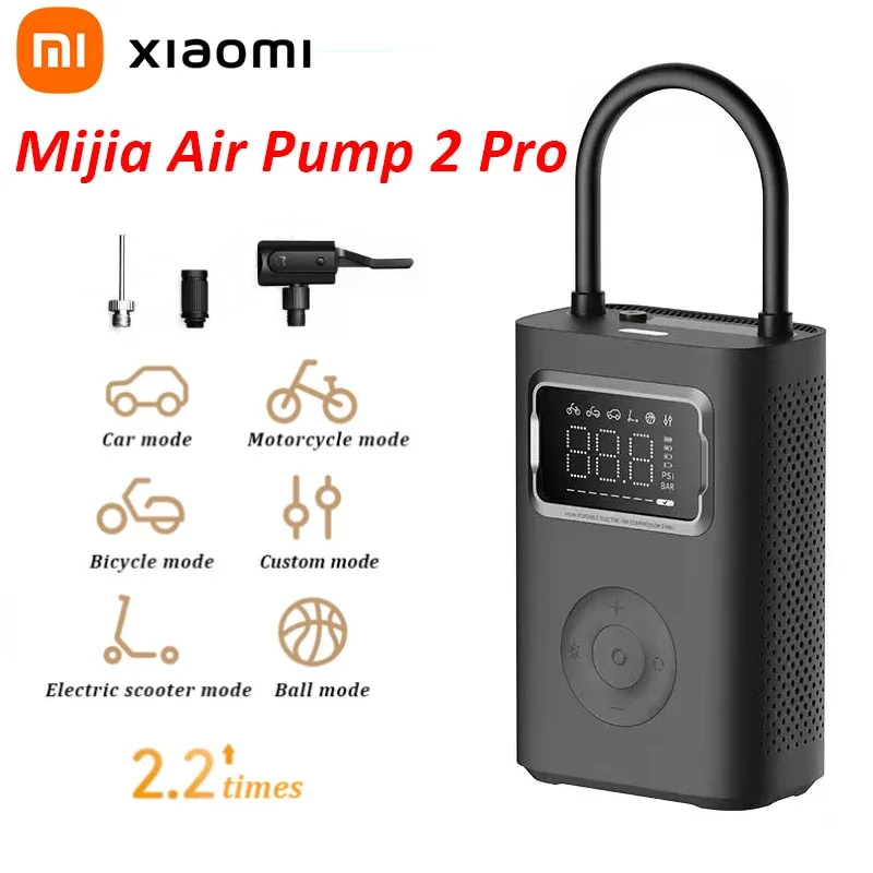 

XIAOMI Mijia Air Pump 2 Pro Portable Electric Air Compressor with Mi Inflatable Treasure 150psi HP for Motorcycle Car Soccer