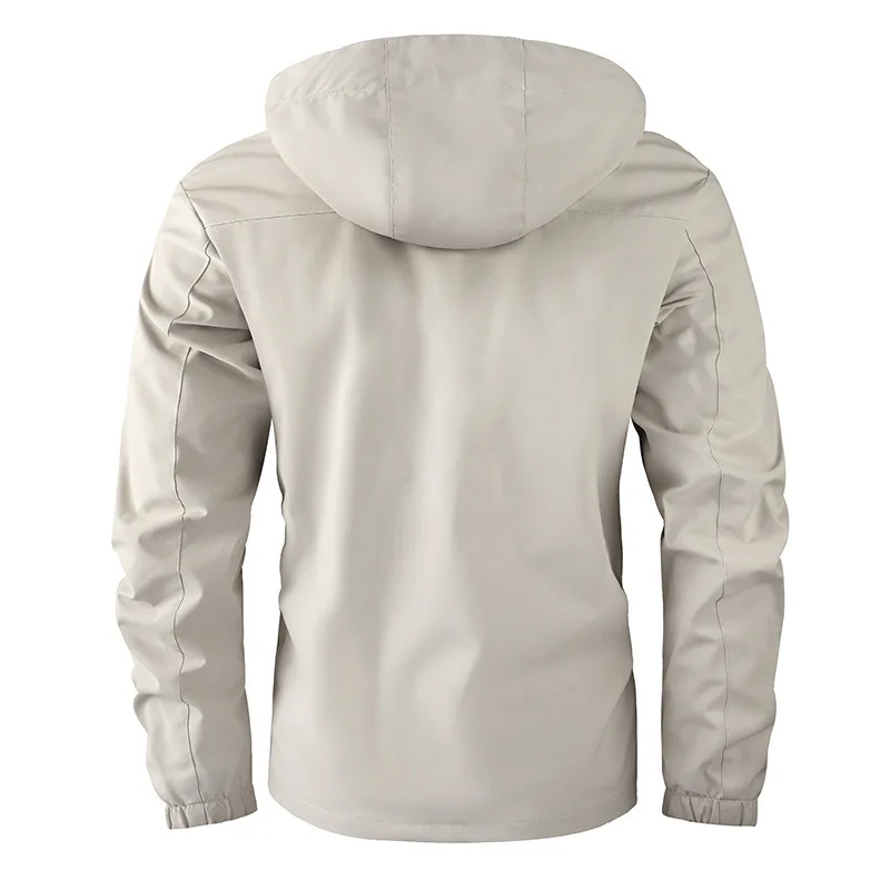 Fashion Men's Casual Windbreaker Jackets Hooded Jacket Man Waterproof Outdoor Soft Shell Winter Coat Clothing Warm Plus Size image 5