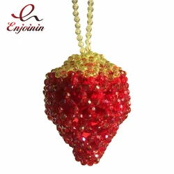 Cute Beaded Strawberry Shape Crossbody Bag Handmade Fruit Design Fashion Purses and Handbags for Women Party Mini Clutch Wedding