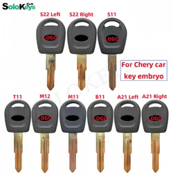 5 pz/lotto solokys per Chery Car S22 S11 T11 T12 M11 B11 A21 chiavi vuote non tagliate di alta qualità nuove di zecca senza Slot per chip con LOGO