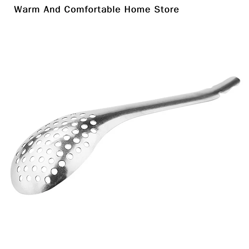 1Pc 56 Holes Caviar Spoon Hot Pot Filter Spoon with Long Handle Vintage Tea Spoon Shovel Set Small Spoons 56 Holes Kitchen Tools