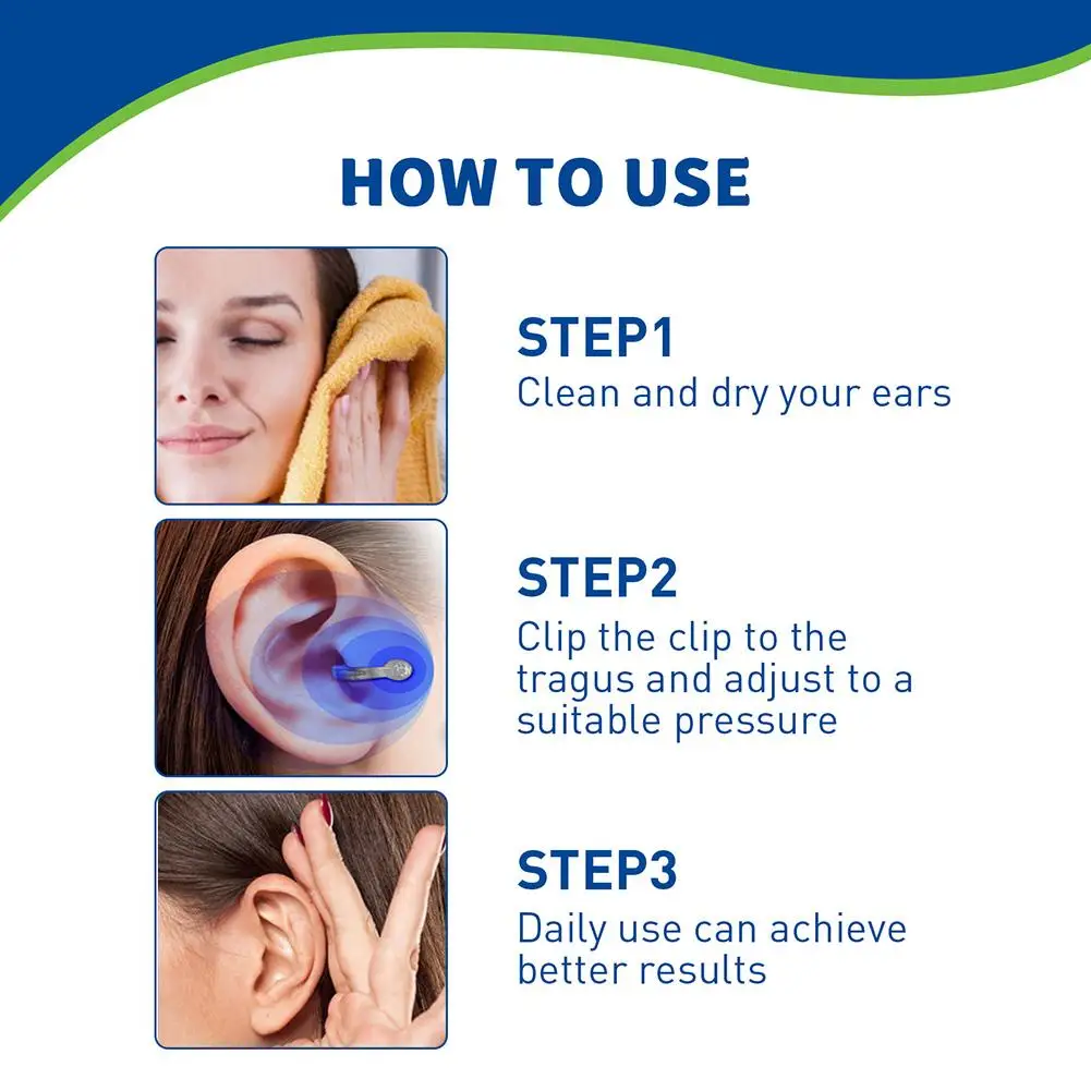 Tinnitus Relief Clip Portable Treatment Ringing Earache Clear Pressure Relief Discomfort Ear Magnetic Clip Ear Hearing Earw O6h3