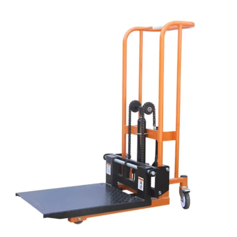 

200KG 0.9M Flatbed Forklift Stacker Crane Reclaimer Mini Manual Hydraulic Electric Stacker Crane Hydraulic Stacker Crane