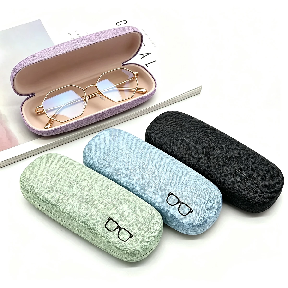 High Quality Glasses Case For Men Women PH1 Linen Cloth Eyeglass Cases Cover Hard Portable Spectacles Box Holder Eyewear Storage