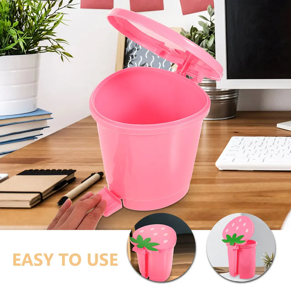 

2 Pcs Rubbish Bin Mini Trash Can Trashcans for Bedroom Garbage Cartoon Desktop Countertop