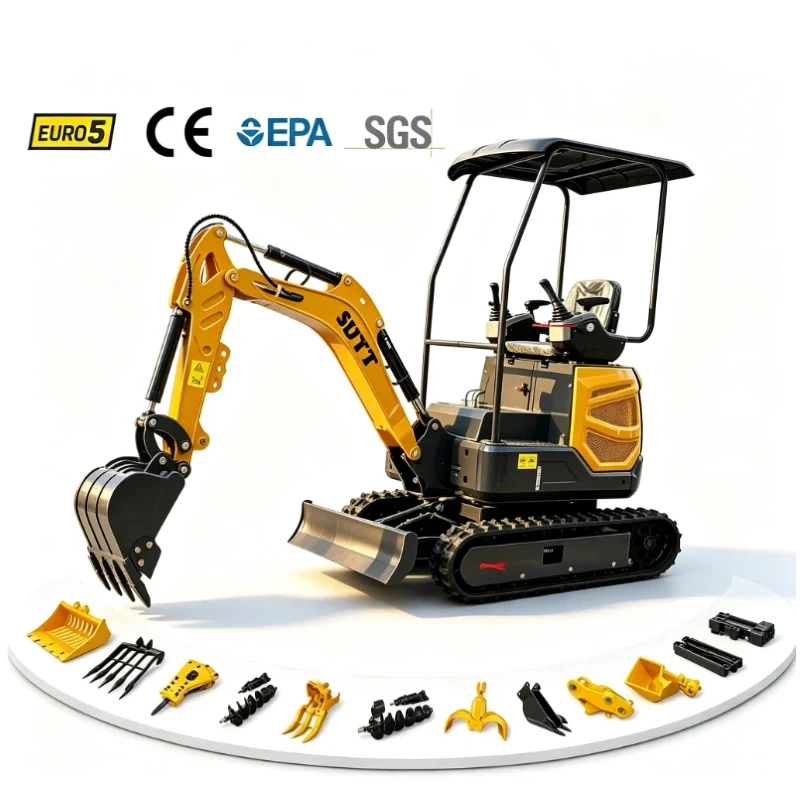 Cheap Wholesale 1Ton Mini Excavator CE Approved Diesel Crawler Mini Excavator For Household Garden Courtyard Renovation Projects