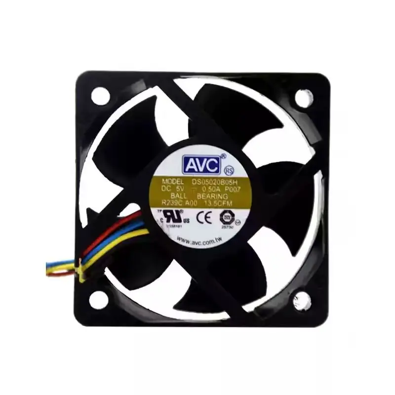 Original For AVC DS05020B05H 5V 0.50A Dual Ball Bearing 5020 50mm DC Cooling Fan 13.5CFM High Airflow Server Projector Radiator
