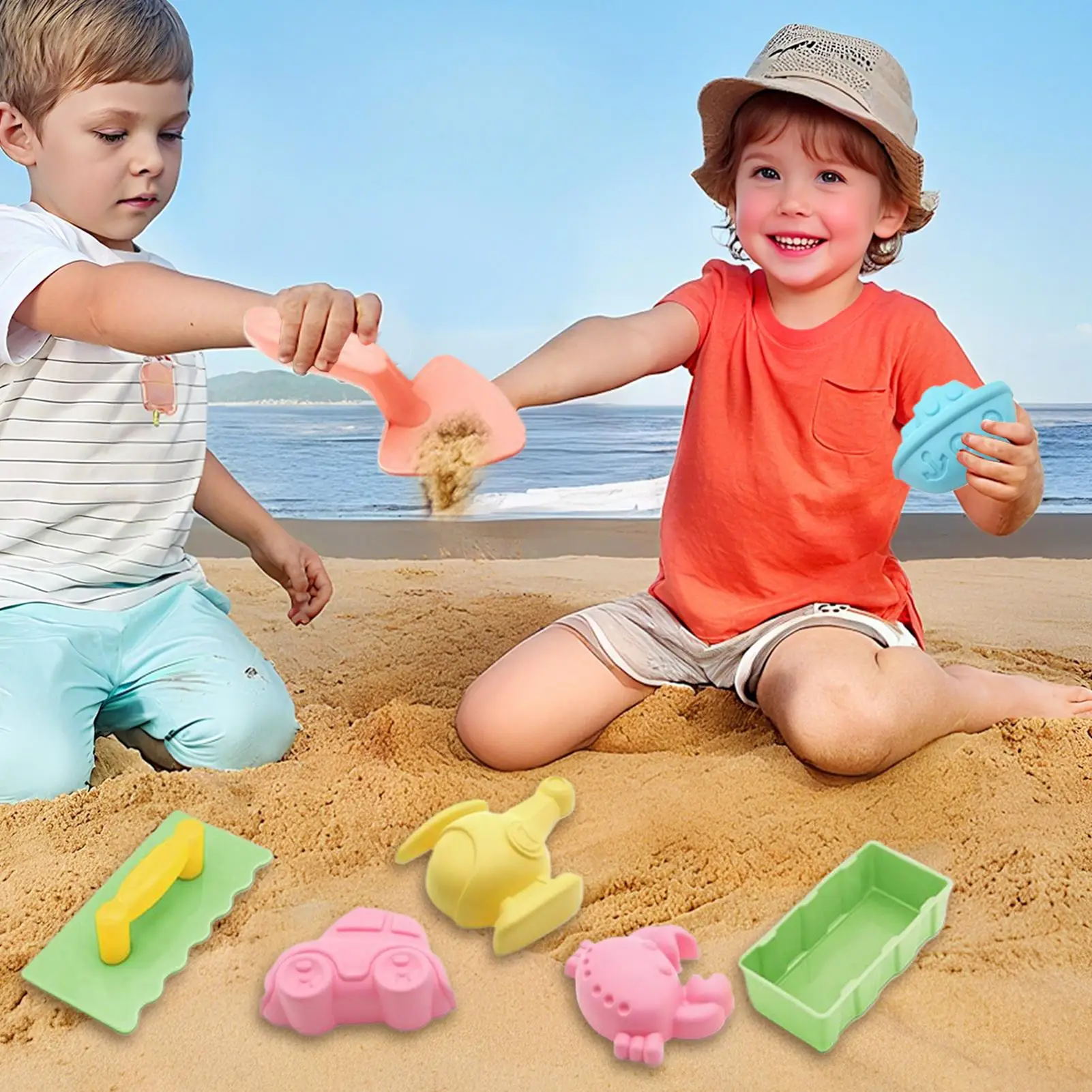Jouets de plage pour tout-petits, château de sable, Kit de jouets de construction, pelle à neige, jeux éducatifs pour enfants, activités d'apprentissage préscolaires pour bord de piscine