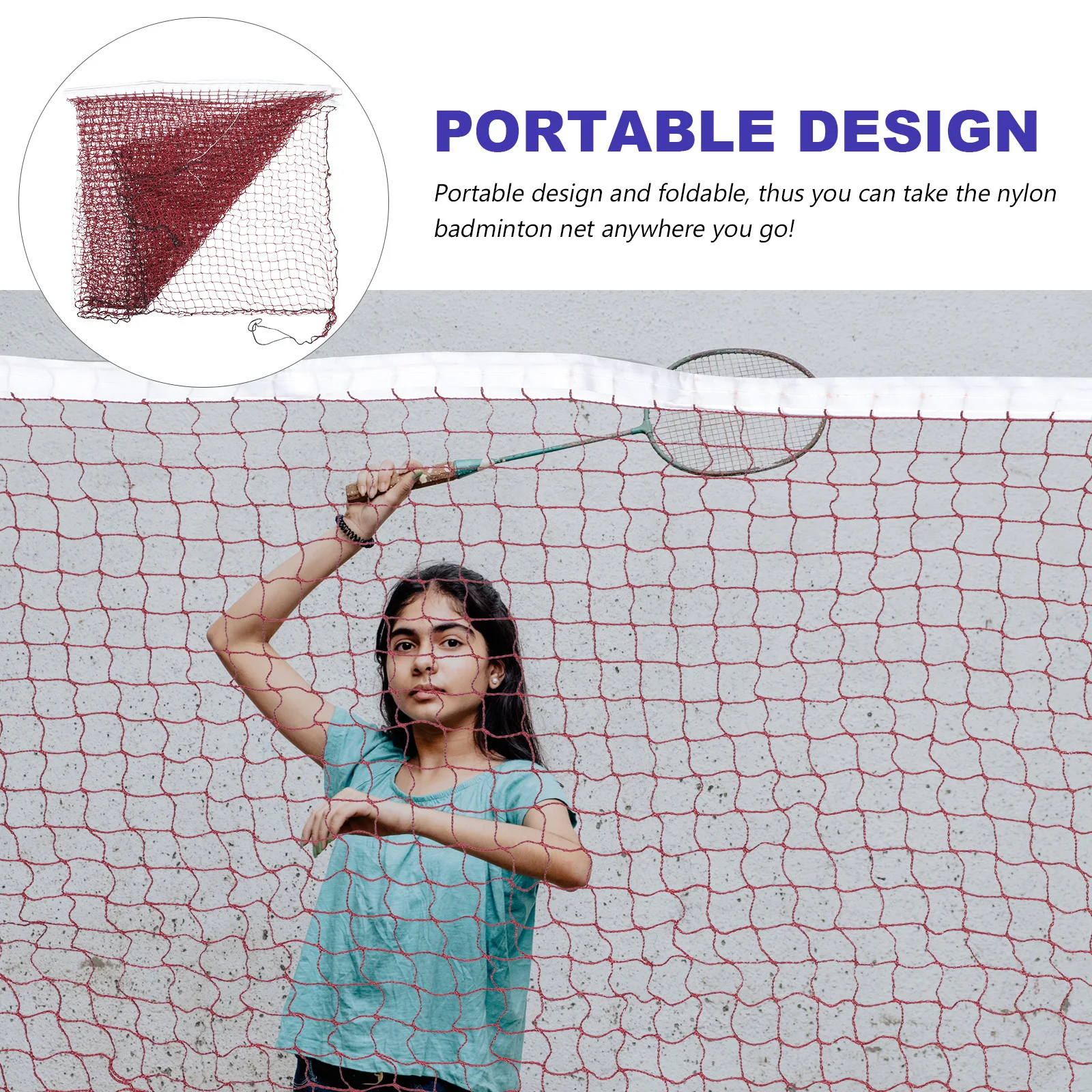 

1pcs Portable Badminton Net Foldable Outdoor Sports Net For Durable Pp Fiber Lightweight Ball Set Compact Stable Tennis