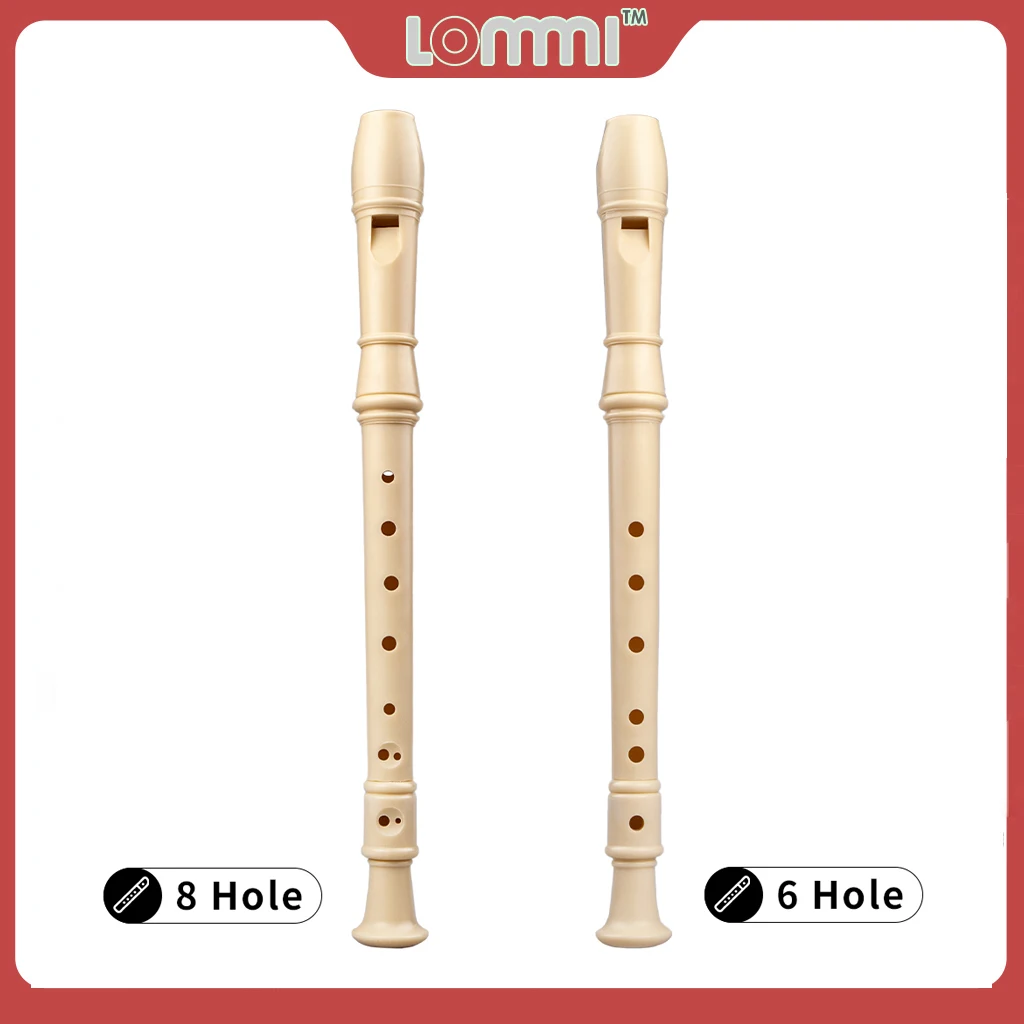 LOMMI Swan 6 Holes & 8 Holes Recorder Flute ABS Non-Toxic Soprano Recorder Clarinet Beginner Flute Descant Recorder Woodwind