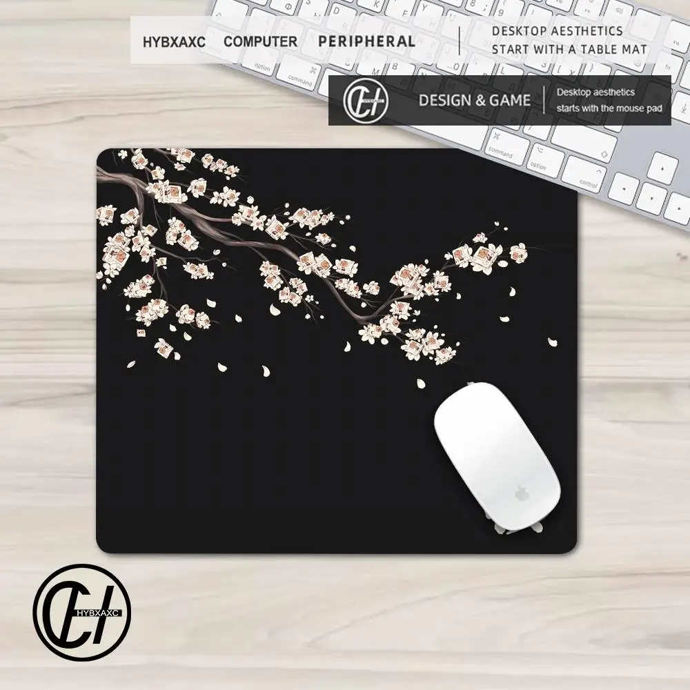 1PC Sakura Small Mouse Pad XS Laptop 500x500MM Non-Slip Edge Lock Square Gaming Office Desk Mouse Pad Gaming Keyboard For Work