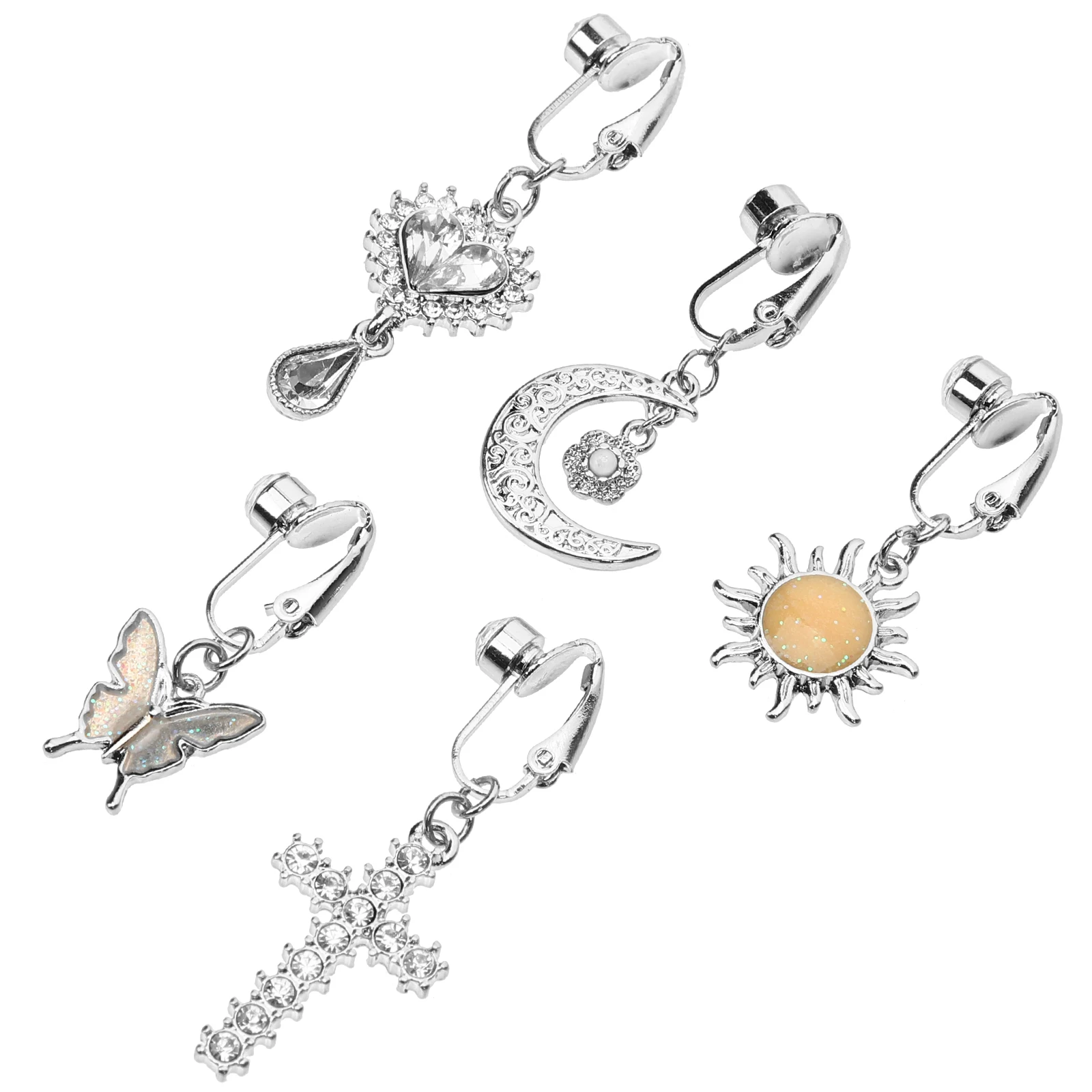 

5Pcs Sparkly Belly Button Rings Women Navel Jewelry Stainless Steel Non Piercing Body Accessory Body Jewelry Women Navel Ring