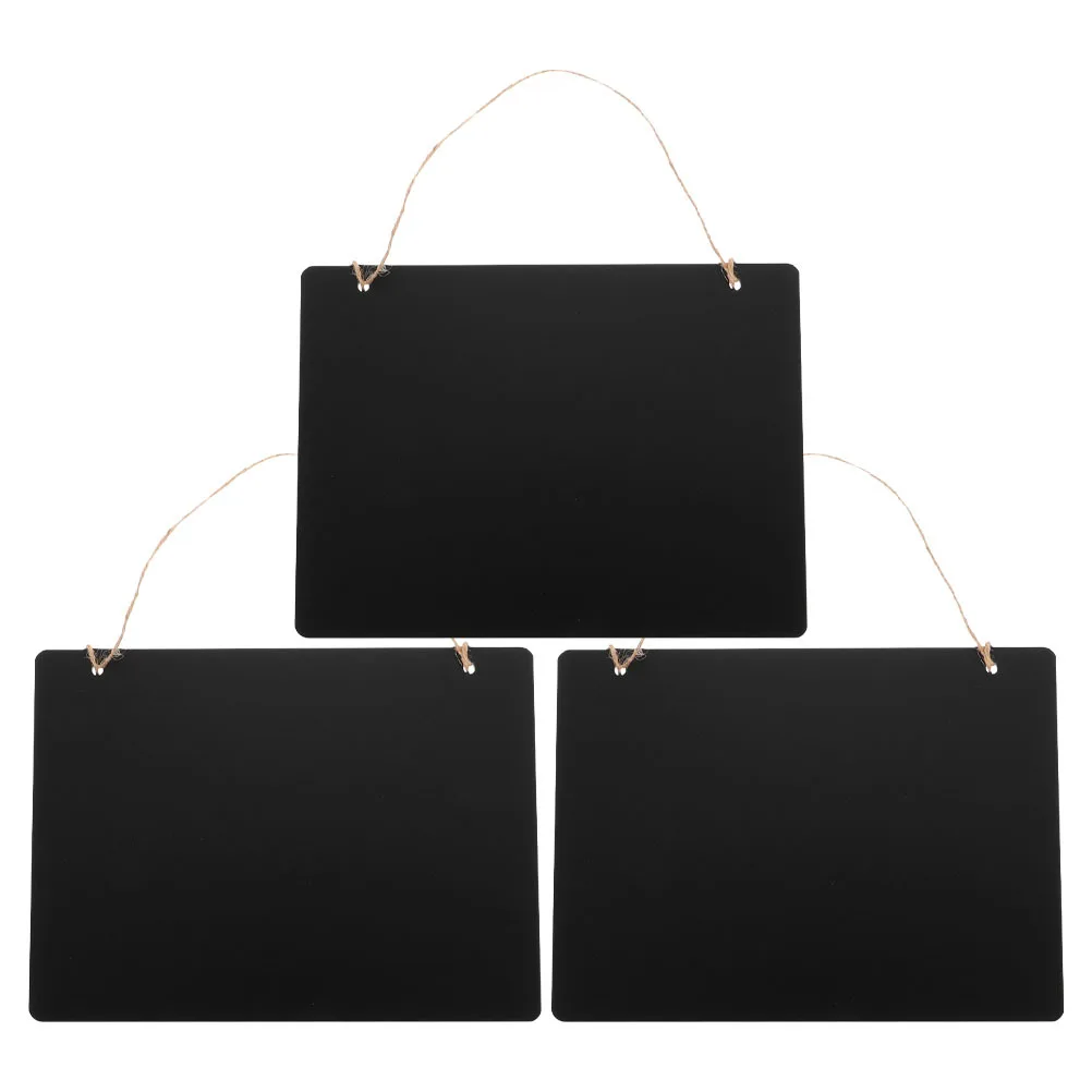 

3Pcs Reversible Chalkboard Plaques Rustic Wooden Hanging Decor Message Board Reminder Sign Home Office Use Chalkboard Decoration