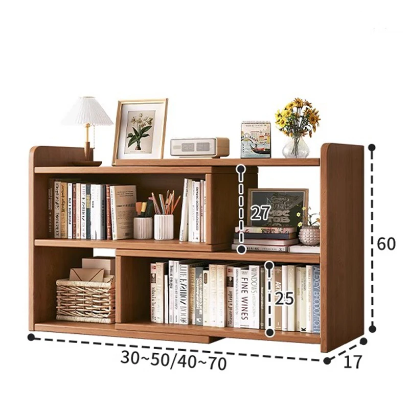 Library Scalable Bookcases Wooden Standing Student Simple Plant Elegant Corner Open Bookshelf Makeup Estanteria Nordic Furniture