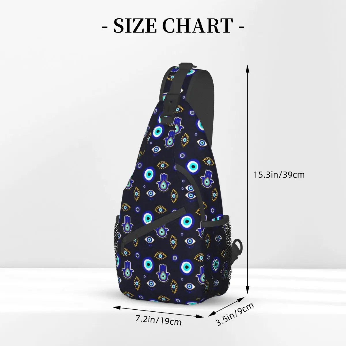 Hamsa Hand Chest Bags Women Evil Eye Print Trekking Shoulder Bag Fashion Print Crossbody Bag Phone Daily Sling Bags