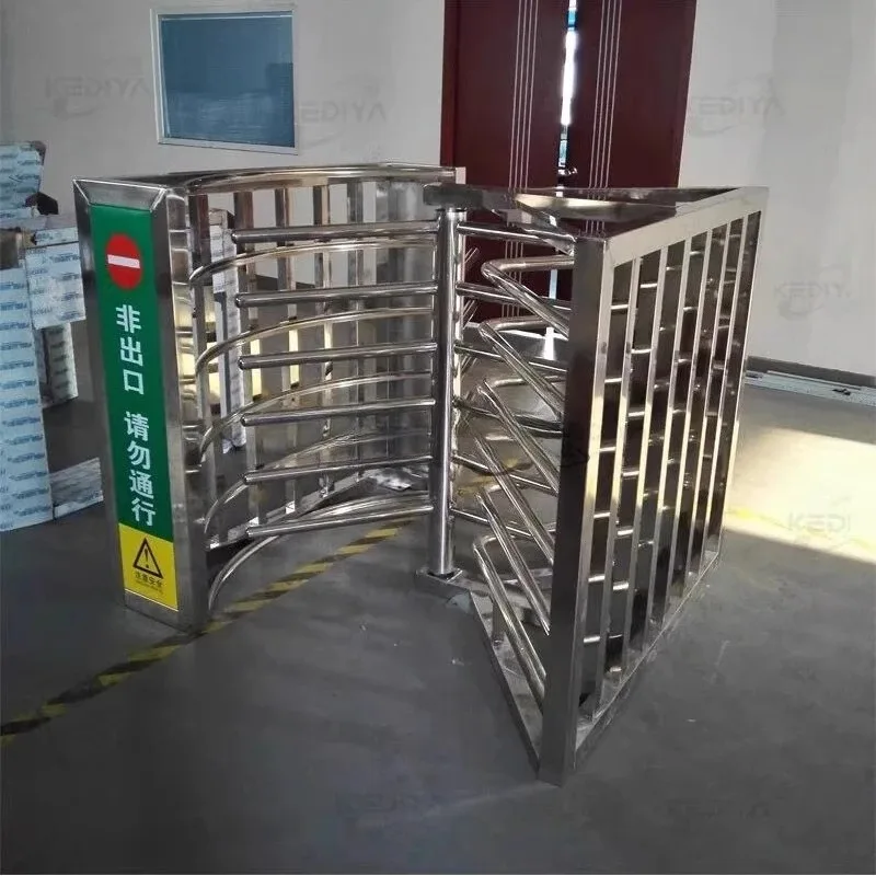 Manual single-way semi-high turnstile access control machine, stainless steel three-roller gate