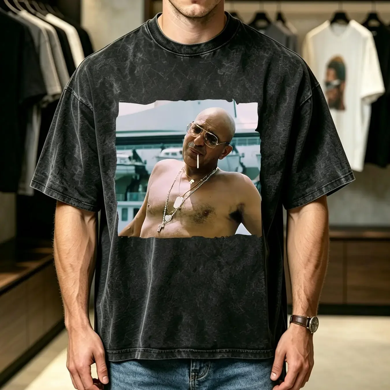 washed T Shirt Telly Savalas Kojak Tv Series long or short sleeves vintage Washed Casual Stylish designer clothes Breathable