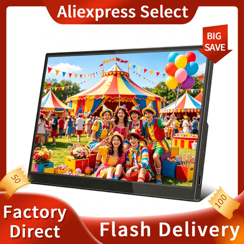 14Inch 1920x1200 Portable Monitor HDMI USB-C For XBox PS4/5 Switch Cell Phone PC Loptop Extension Display screen External Screen