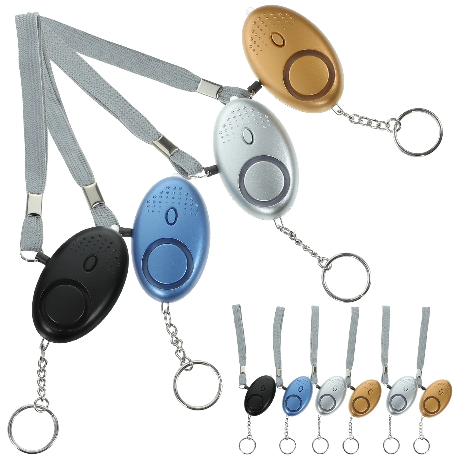 10 قطعة سلسلة مفاتيح إنذار الأمن الشخصي 130Db جهاز تنبيه السلامة صفارة الإنذار في حالات الطوارئ مع مصباح LED ساطع للمشي والجري #6
