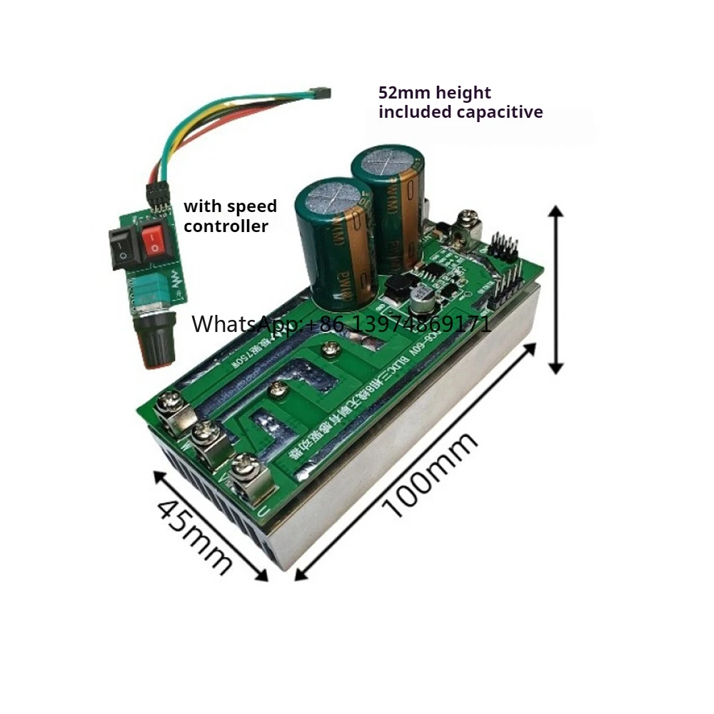 DC6-60V Motor Forward and Reverse Controller BLDC Brushless Motor Driver Module with Hall 750W High-power Motor Speed Regulator