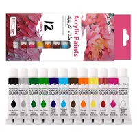 12 Color Acrylic Paint Set 9ml Tubes Waterproof Art Supplies for Beginner Artists DIY Painting on Canvas Wall Art Craft Projects