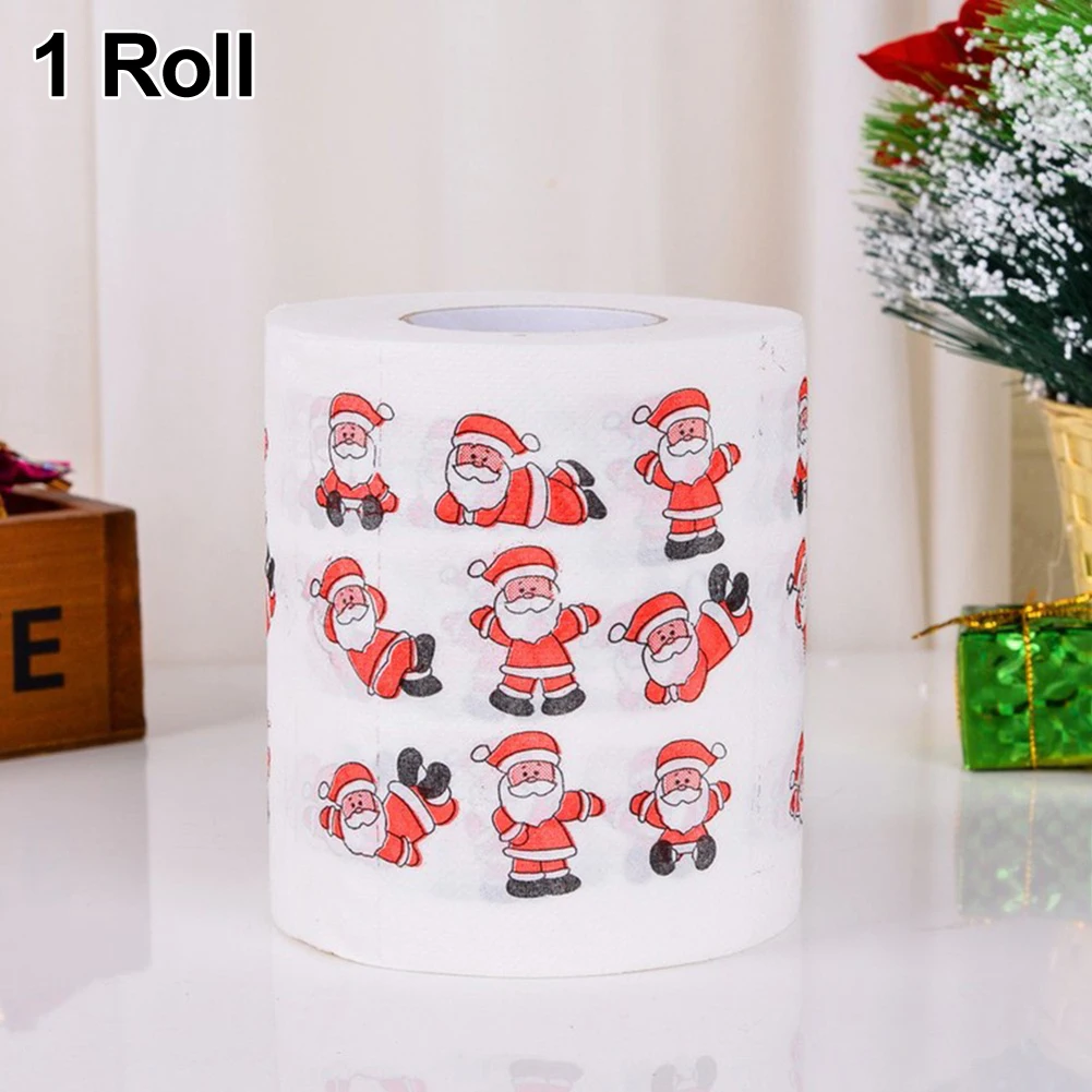 Christmas Toilet Roll Paper Merry Christmas Decoration Santa Claus Bath Toilet Paper For Home New Year Decoration Xmas Tissue