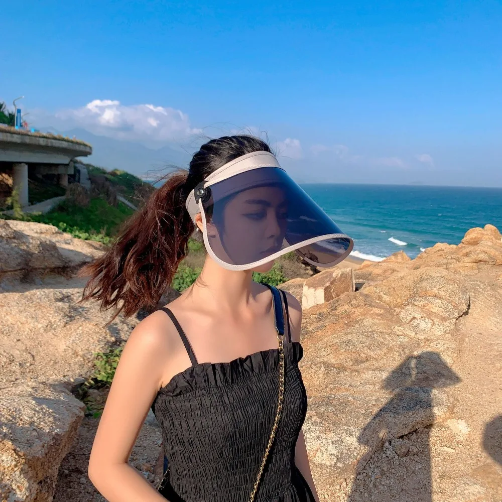 Adjustable Transparent Sun Visor Hat Fashion UPF50+ Uv Protection Sun Cap Tennis Hiking Summer Hat Outdoors