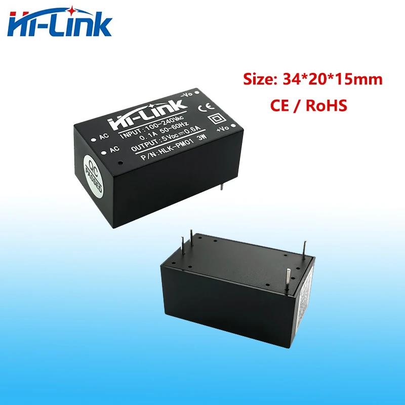 Imagem -02 - Hi-link-ac dc Power Supply Módulo Isolado Casa Inteligente Alta Eficiência 3w 5v 0.6a ac dc Hlk-pm01 50 Pcs Lot Hot Sale