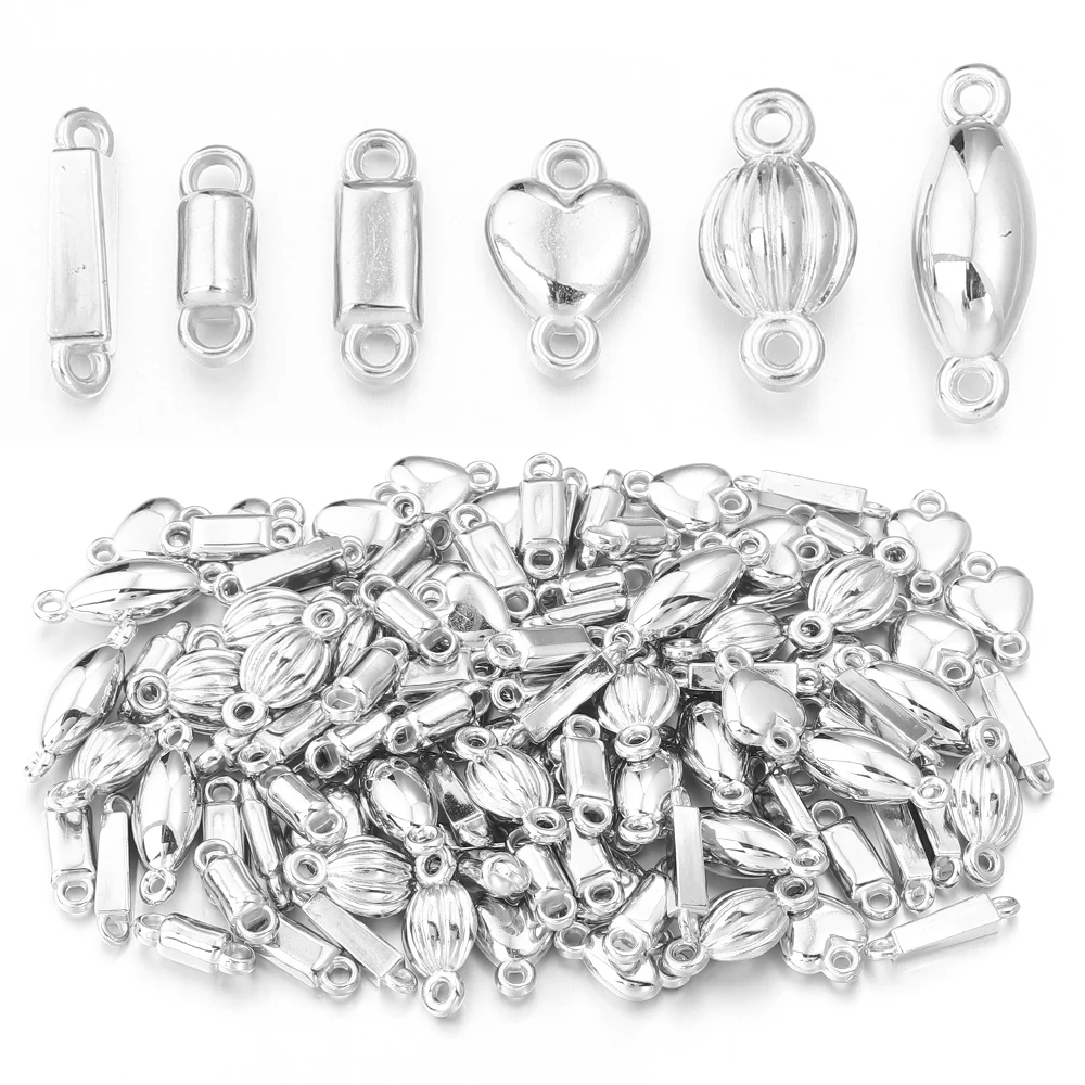 50 Stück CCB Charms Kunststoff Doppelloch Charms Verbinder für Schmuckherstellung DIY handgemachte Armbänder Halskette Anhänger Zubehör