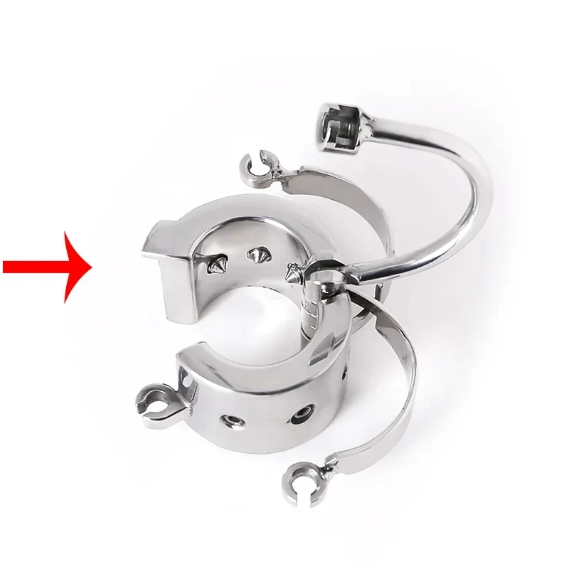 Stainless Steel Testicle Ball Stretcher Heavy Duty Weight Scrotum Cock Ring Metal Locking Pendant Weight for CBT Male Sex Toy SM