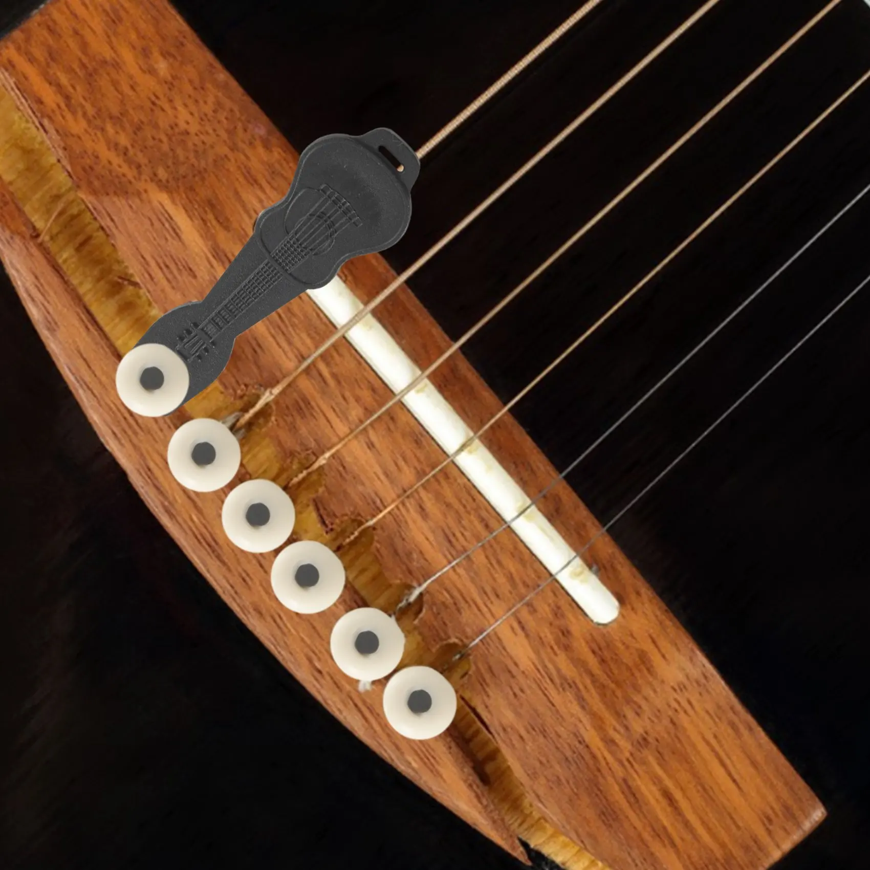 Clavijas de puente de guitarra acústica, clavijas en blanco y negro con 1 pieza Extractor de pines de puente en guitarra, 36 piezas