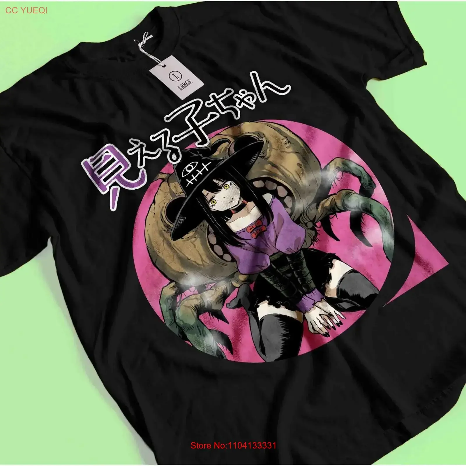 Mieruko Chan T Shirt Hana Miko Yotsuya Ghost Mier Girl Horror Anime vintage Washed Slightly Breathable streetwear Stretched