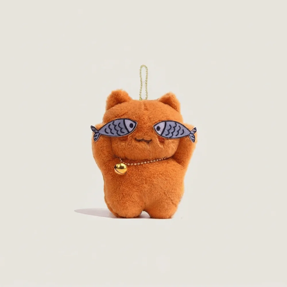

Creative Plush Fish Cat Pendant Cartoon Interior Cat Keychain Bag Pendant Bag Accessories