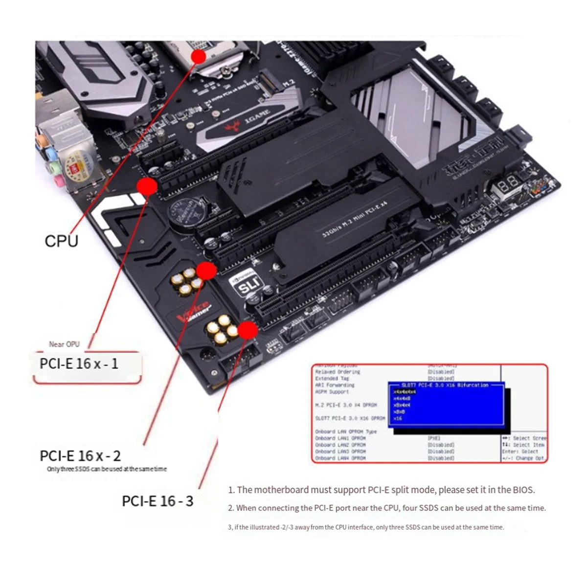 بطاقة توسيع متوافقة مع NVMe ، PCIe X16 إلى 4 منافذ ، Gen4 ، 3 SlimSAS 8I ، SFF8654 ، محول رسومات