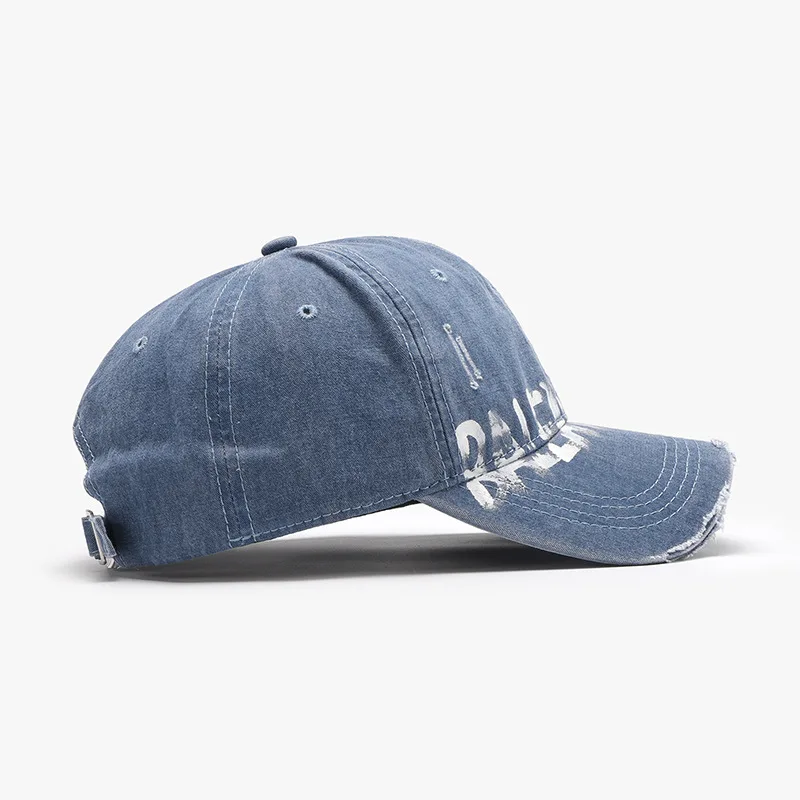 Hip hop Letters Soft Top Men Large Size hole Baseball Cap Women\'s Outdoor Travel All-Matching Breathable Personality Peaked Cap