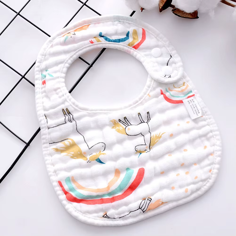 

Baby Saliva Infant Infant Bib Bibs Toddler Feeding Quick drying Cotton Snap Button Animal Pattern Premium Soft